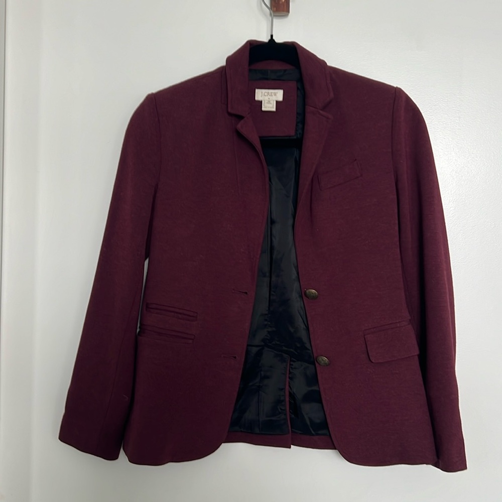 J Crew Burgundy Like New Suit Jacket